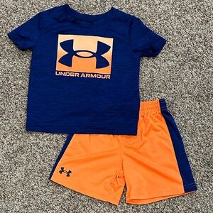 Under Armour Navy and Orange Kids Set